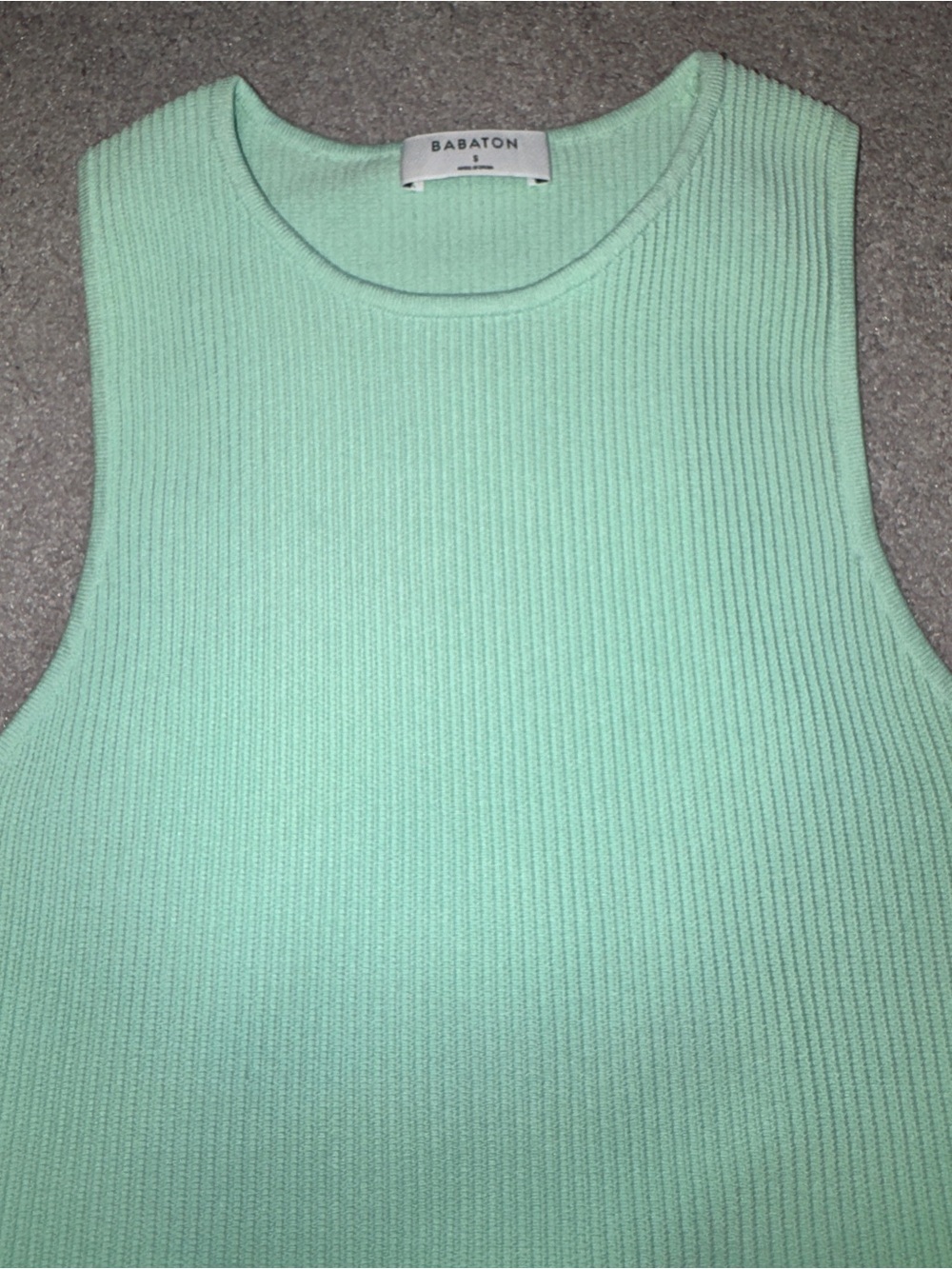 Aritzia Babaton Mint Sculpt Knit Racerback Tank Top in size Small